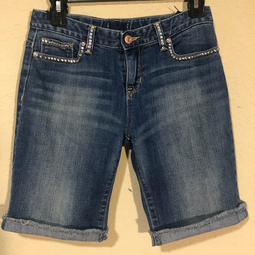 Rhinestone Denim Shorts - Size 14